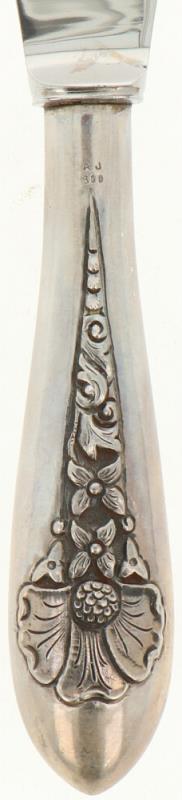 (6) Delige set messen & Vleesmes zilver.