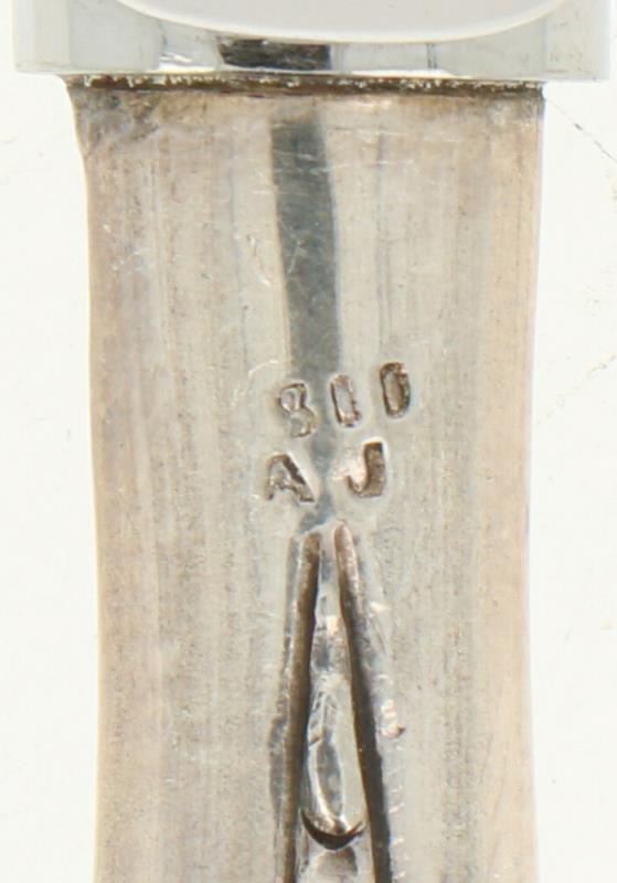 (6) Delige set messen & Vleesmes zilver.
