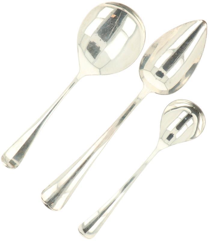 (3) Delig lot scheplepels "HAAGS LOFJE" zilver.