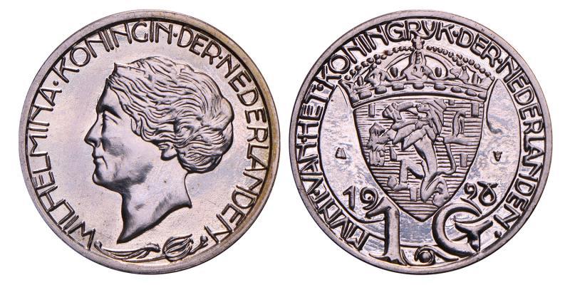 1 Gulden (replica) Wilhelmina 1928. FDC.