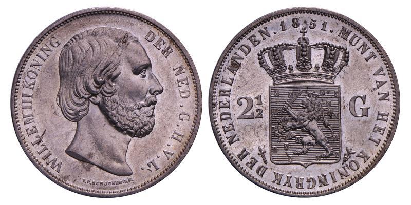2½ Gulden Willem III 1851. FDC -.