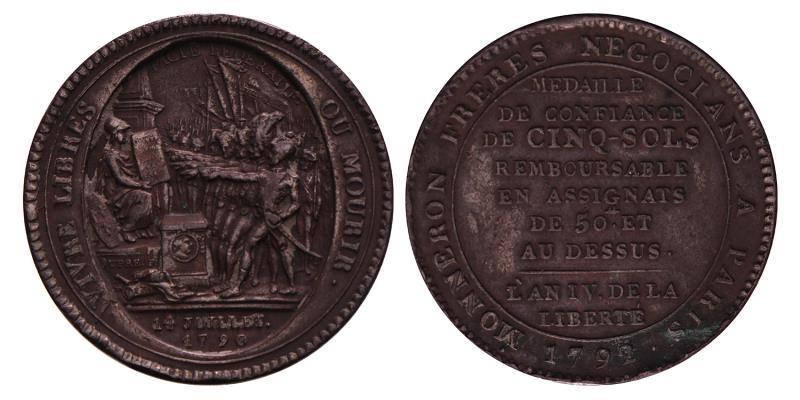 France.  5 Sols. AN 4 (1795/6).