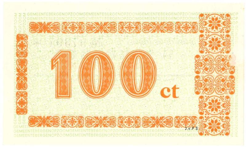 Nederland. 1 gulden. Noodgeld. Type 1940. Bergen op Zoom - About UNC.