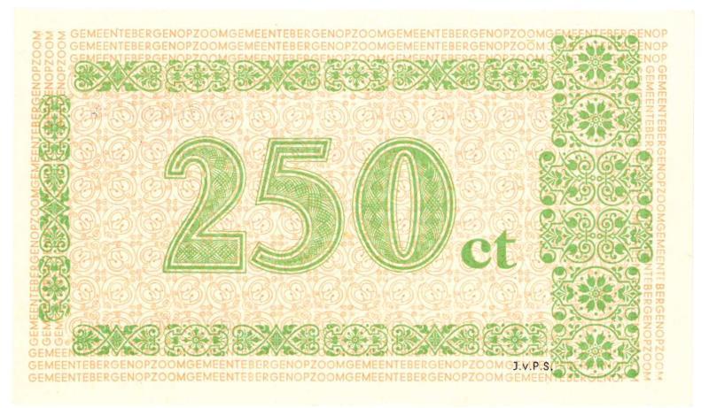 Nederland. 2½ gulden. Noodgeld. Type 1940. Bergen op Zoom - About UNC.