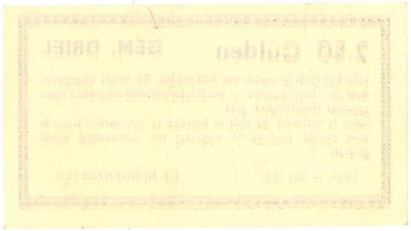 Nederland. 2½ gulden. Noodgeld. Type 1940. Driel - About UNC.