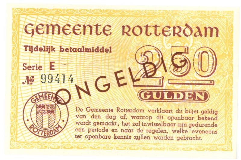 Nederland. 2½ gulden. Noodgeld. Type 1940. Rotterdam - UNC.