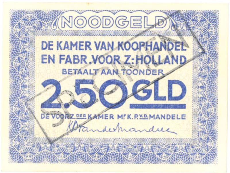 Nederland. 2½ gulden. Noodgeld. Type 1940. Rotterdam - UNC.