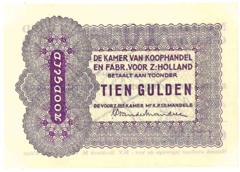 Nederland. 10 gulden. Noodgeld. Type 1940. Rotterdam - UNC.