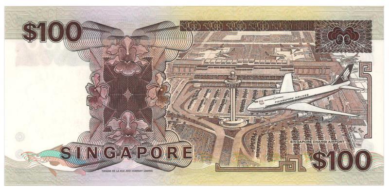 Singapore. 100 dollars. Banknote. Type 1984. - UNC.