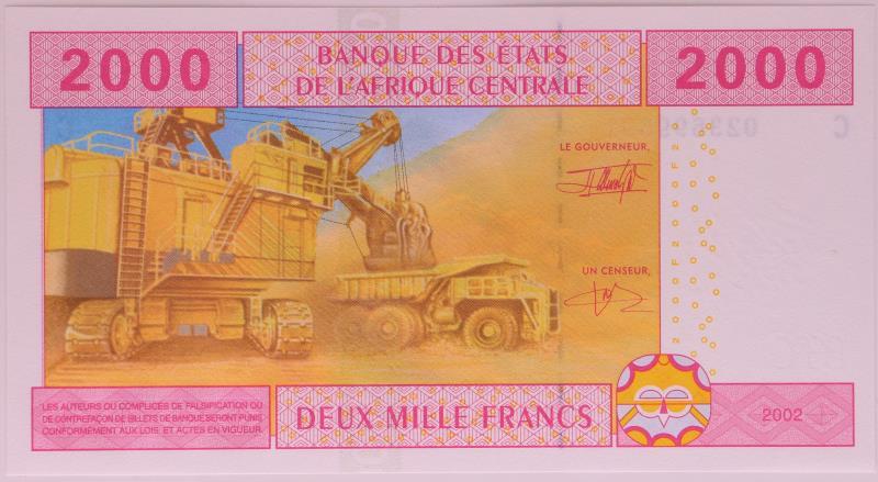 Central African States. 2000 francs. Banknote. Type 2002. - UNC.