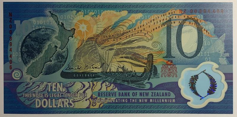 New Zealand. 10 dollars. Banknote. Type 1991. - UNC.