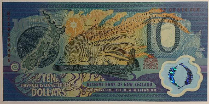 New Zealand. 10 dollars. Banknote. Type 1991. - UNC.