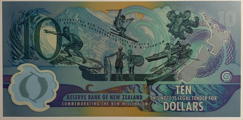 New Zealand. 10 dollars. Banknote. Type 1991. - UNC.