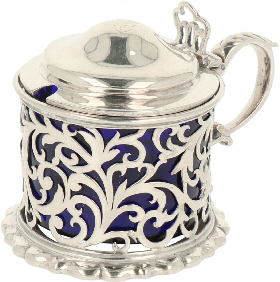 Mosterdpot zilver.