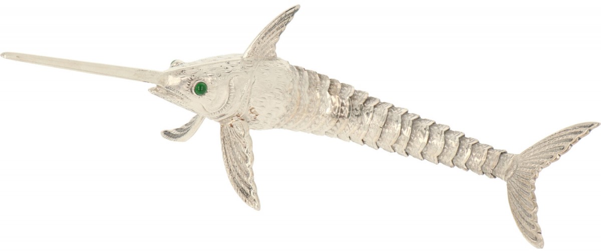Miniatuur zwaardvis zilver.