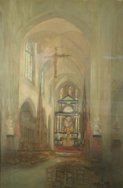 Karel de Posson (Antwerpen 1889 - 1960), Interieur van Onze-Lieve-Vrouwekathedraal te Antwerpen.