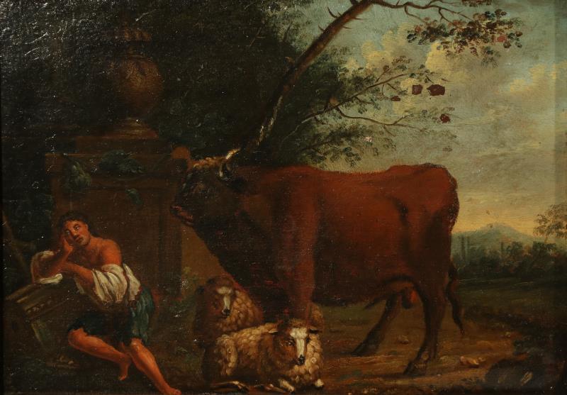 Italiaanse School, 18e/19e eeuw. Navolger van Salvator Rosa (Napels 1615 - 1673 Rome), 'La Rosa Di Tivoli'.