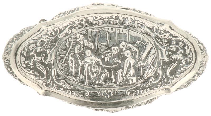 Theelepel doosje zilver.