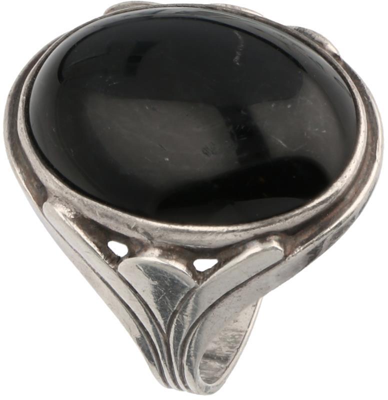 Ring zilver, onyx - 835/1000.