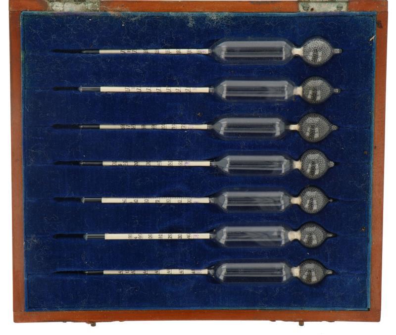 Een lot van (3) doosjes met hydrometers.