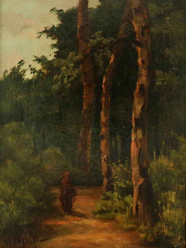 Een schilderij gesigneerd v.d. Wulp.