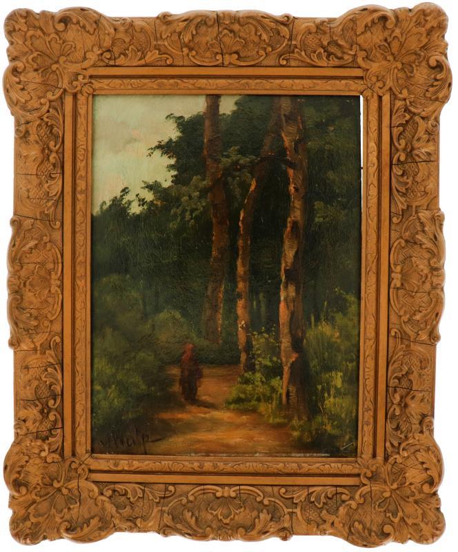 Een schilderij gesigneerd v.d. Wulp.