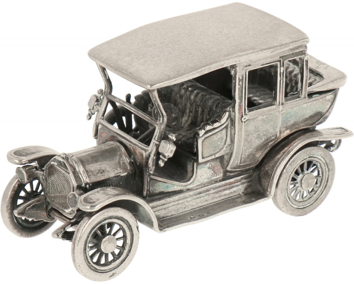 Miniatuur 1910 Benz - Limousine zilver.