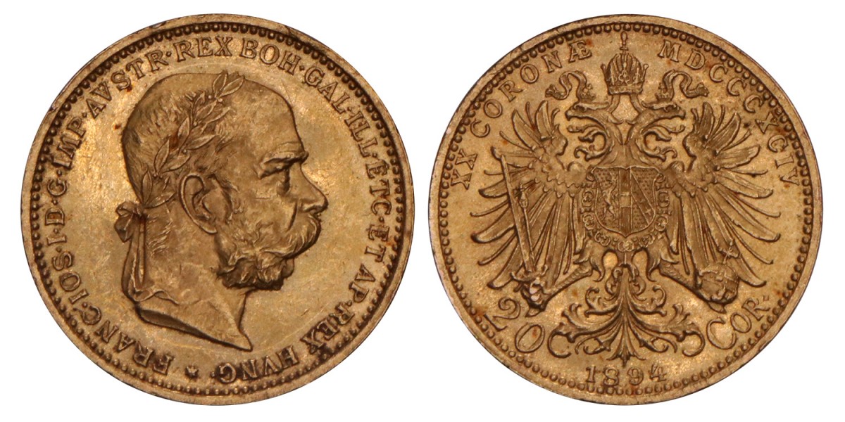 Austria. Franz Joseph. 20 Corona. 1894.