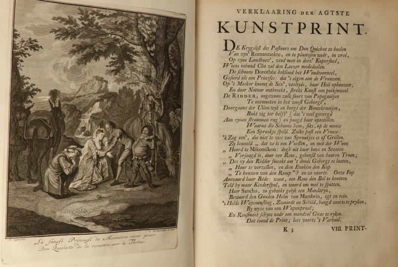 Miguel de Cervantes Saavedra. Don Quichot van La  Mancha in half lederen band. 1746