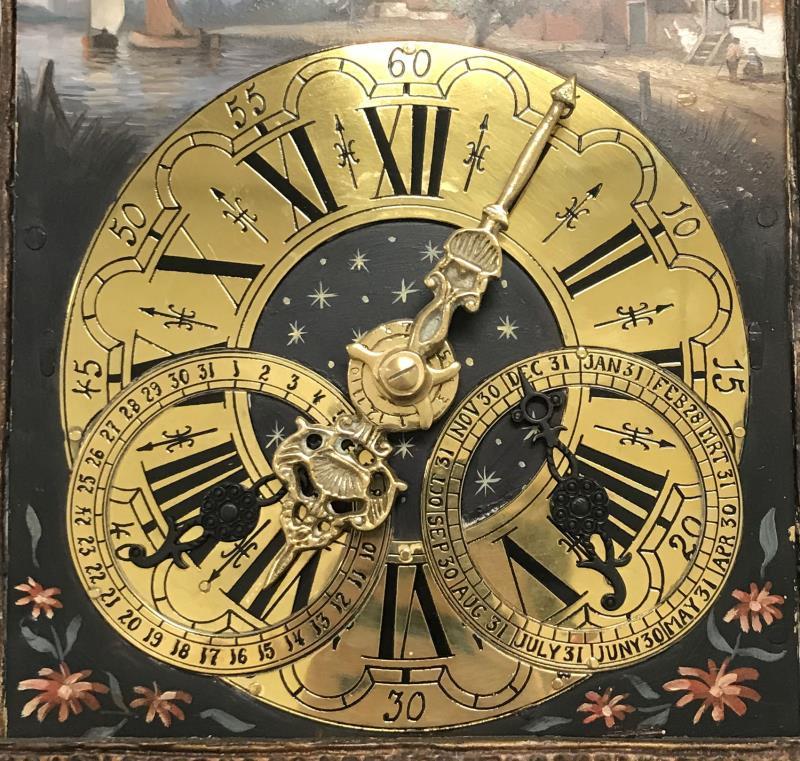 Een Christiaan van der Klaauw stoelklok met carillon en 3D moonphase. Joure, 2e helft 20e eeuw.