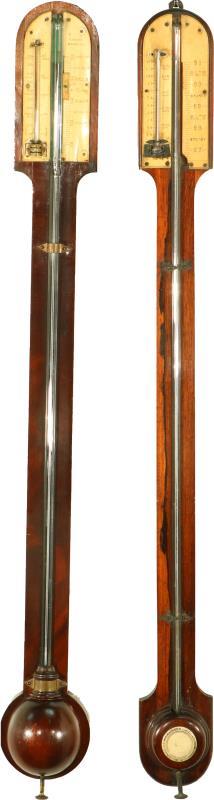 Een lot van (2) zgn. 'stick barometers'. Eén geadresseerd "G. Rossi, Norwich". Circa 1830.