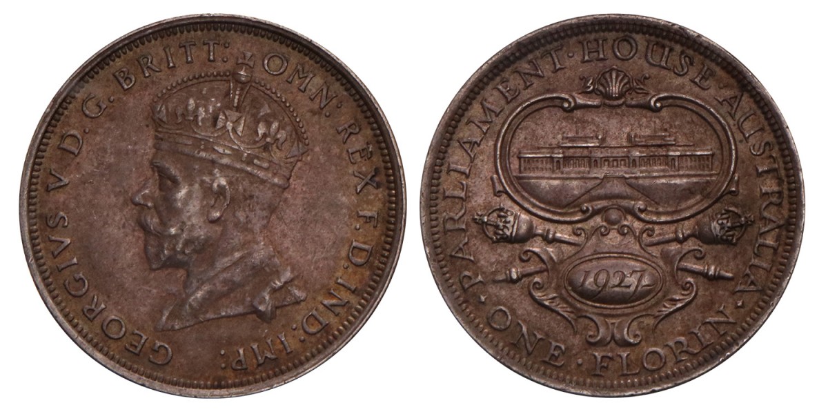 Australia. Edward VII. Florin 1927.