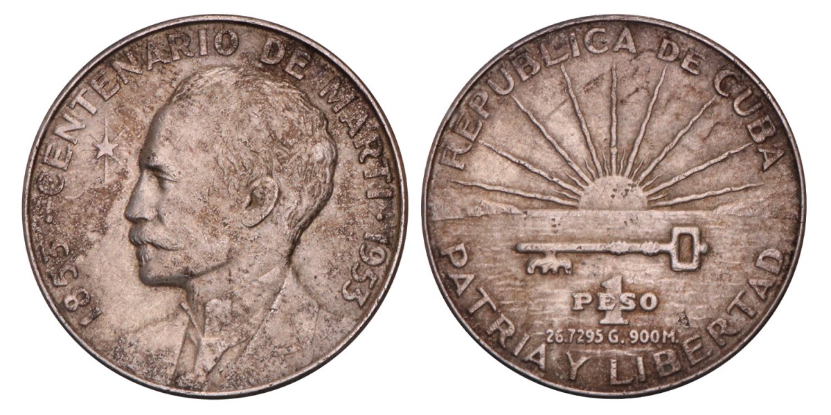 Cuba. 5 Pesos. 1953. VF +.