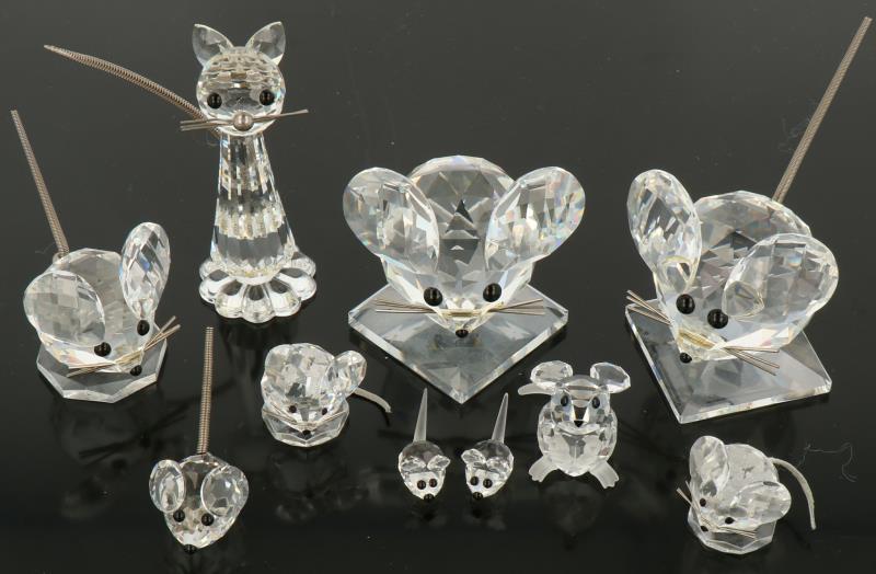(10) delig lot Swarovski. 20e eeuw. 