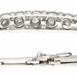 Witgouden Art Deco armband, met ca. 0.34 ct. diamant - 14 kt.