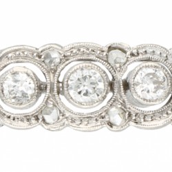 Witgouden Art Deco armband, met ca. 0.34 ct. diamant - 14 kt.