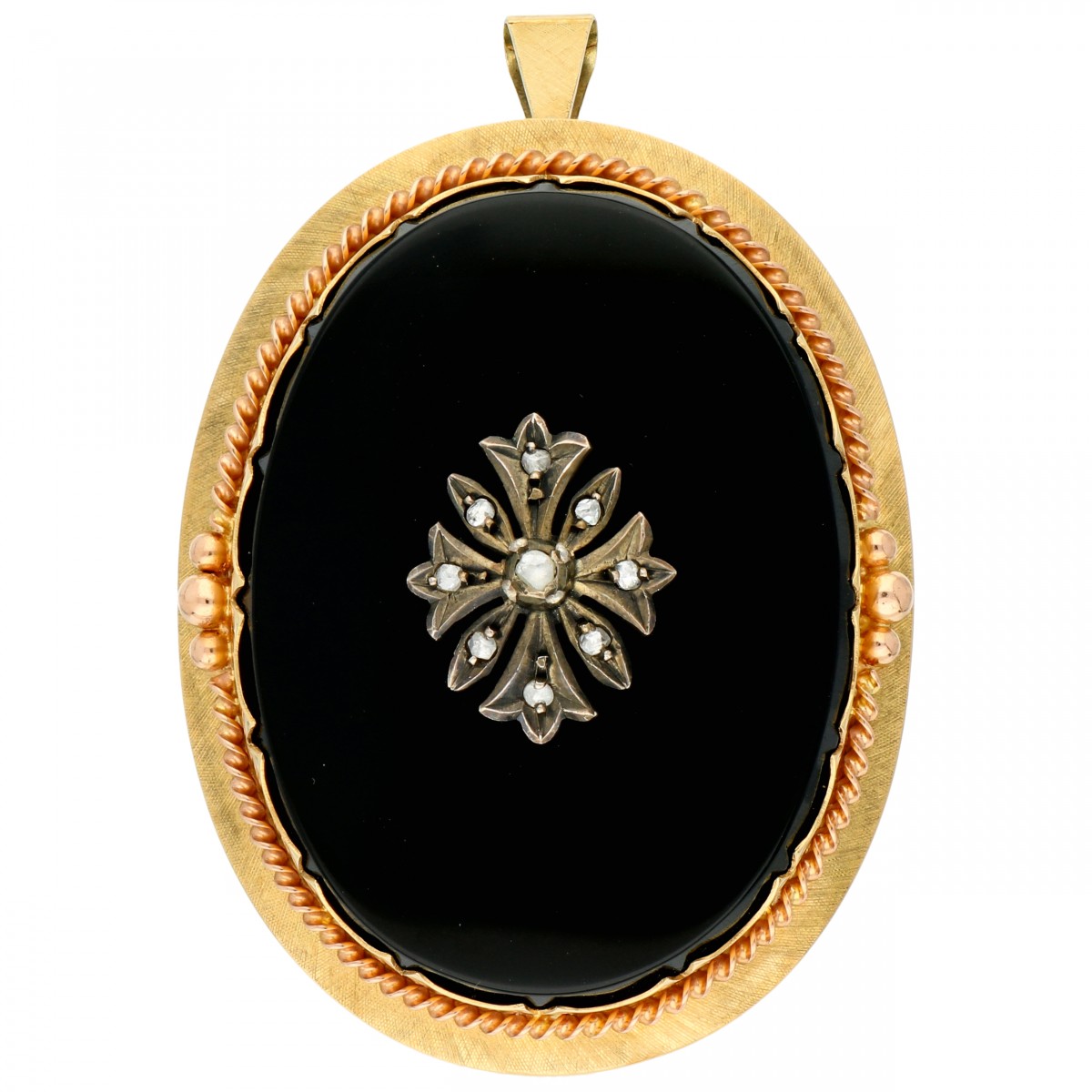 Hanger / broche met een geelgouden montuur - 14 kt.