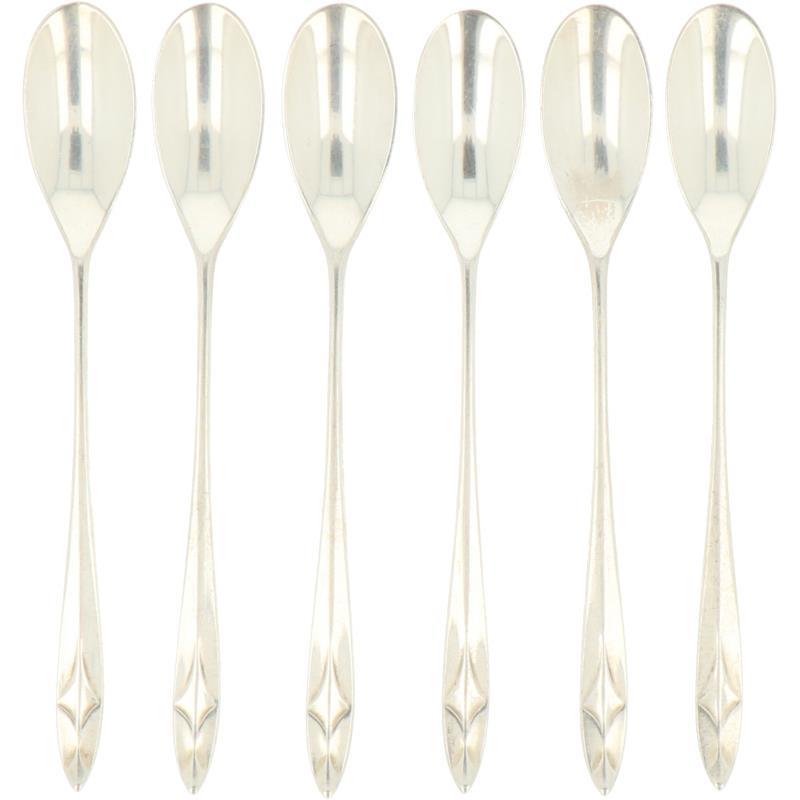 (6) Delige set theelepels zilver.