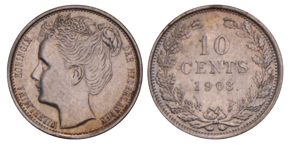 10 Cent Wilhelmina 1903. Prachtig / FDC.