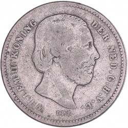 25 Cent Willem III 1890 zonder punt. Fraai.