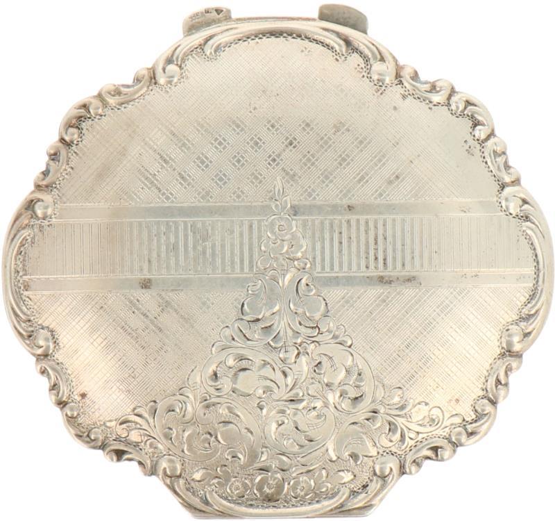 Compact / poederdoos zilver.