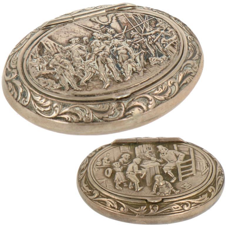 (2) Delig lot doosjes zilver.