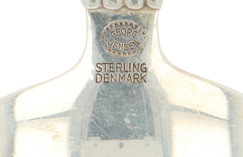 (6) Delige set Diner Lepels 'Bernadotte' Georg Jensen zilver.