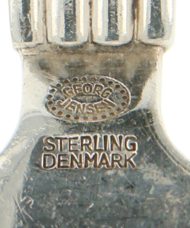 (6) Delige set Diner vorken 'Bernadotte' Georg Jensen zilver.