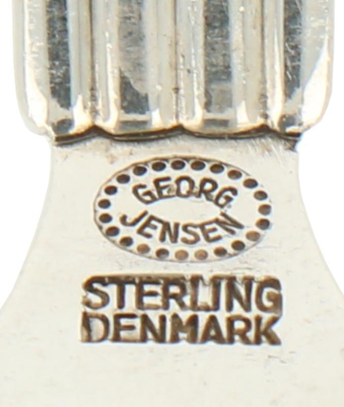 (6) Delige set Vis vorken 'Bernadotte' Georg Jensen zilver.