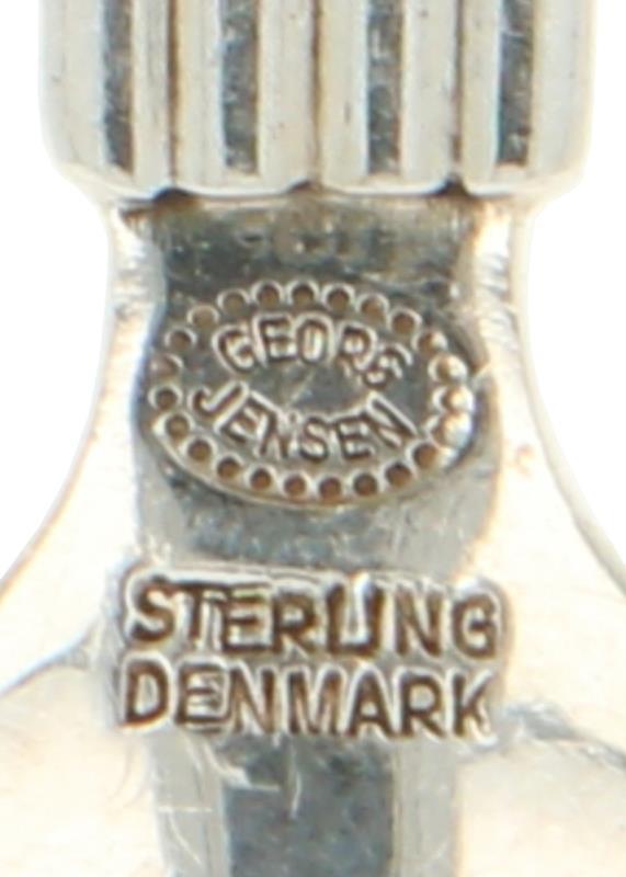 (4) Delige set Koffie lepeltjes 'Bernadotte' Georg Jensen zilver.