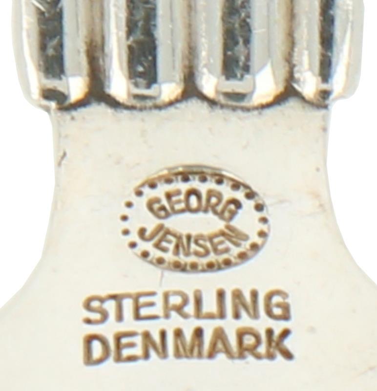 (6) Delige set Bouillon lepels 'Bernadotte' Georg Jensen zilver.