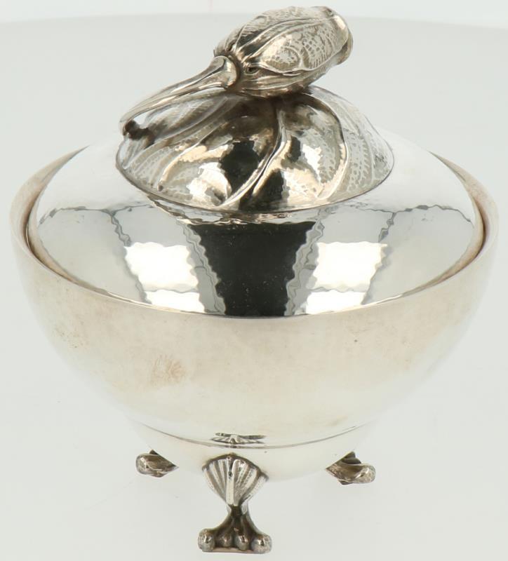 Suiker pot 'Blossom' nr. 2D Georg Jensen zilver.