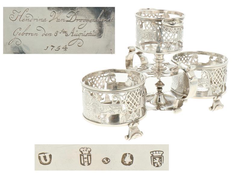 Cruet stand Cornelis van Lommen (1725-1758) zilver.