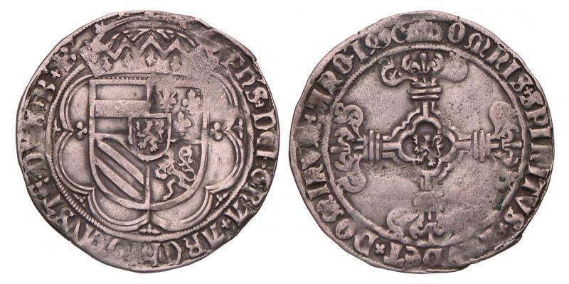 Dubbel Vuurijzer Fillips de Schone, Brabant (Antwerpen) 1Ω90 (1490). Zeer Fraai +.